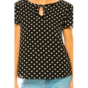 MOA Polka Dot Ribbon Blouse